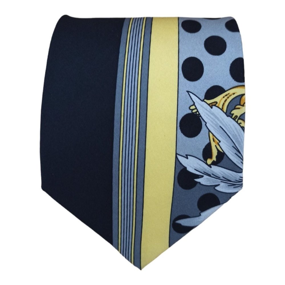 VERSUS GIANNI VERSACE Gray Art Silk Tie ITALY 58"/ 3.7" EC